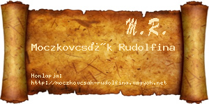 Moczkovcsák Rudolfina névjegykártya